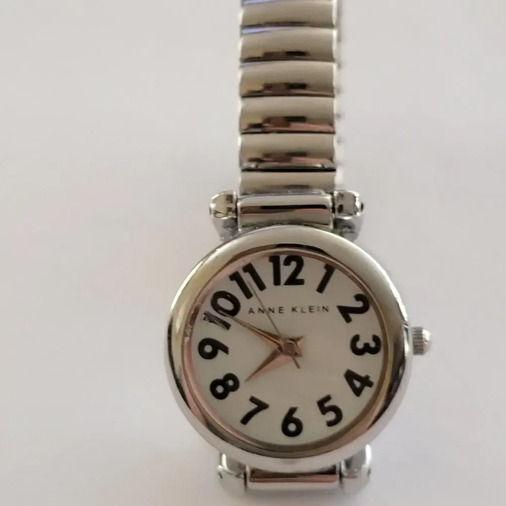 Anne Klein Womens Watch 25mm White Dial Silver Case Stainless Bracelet Quartz